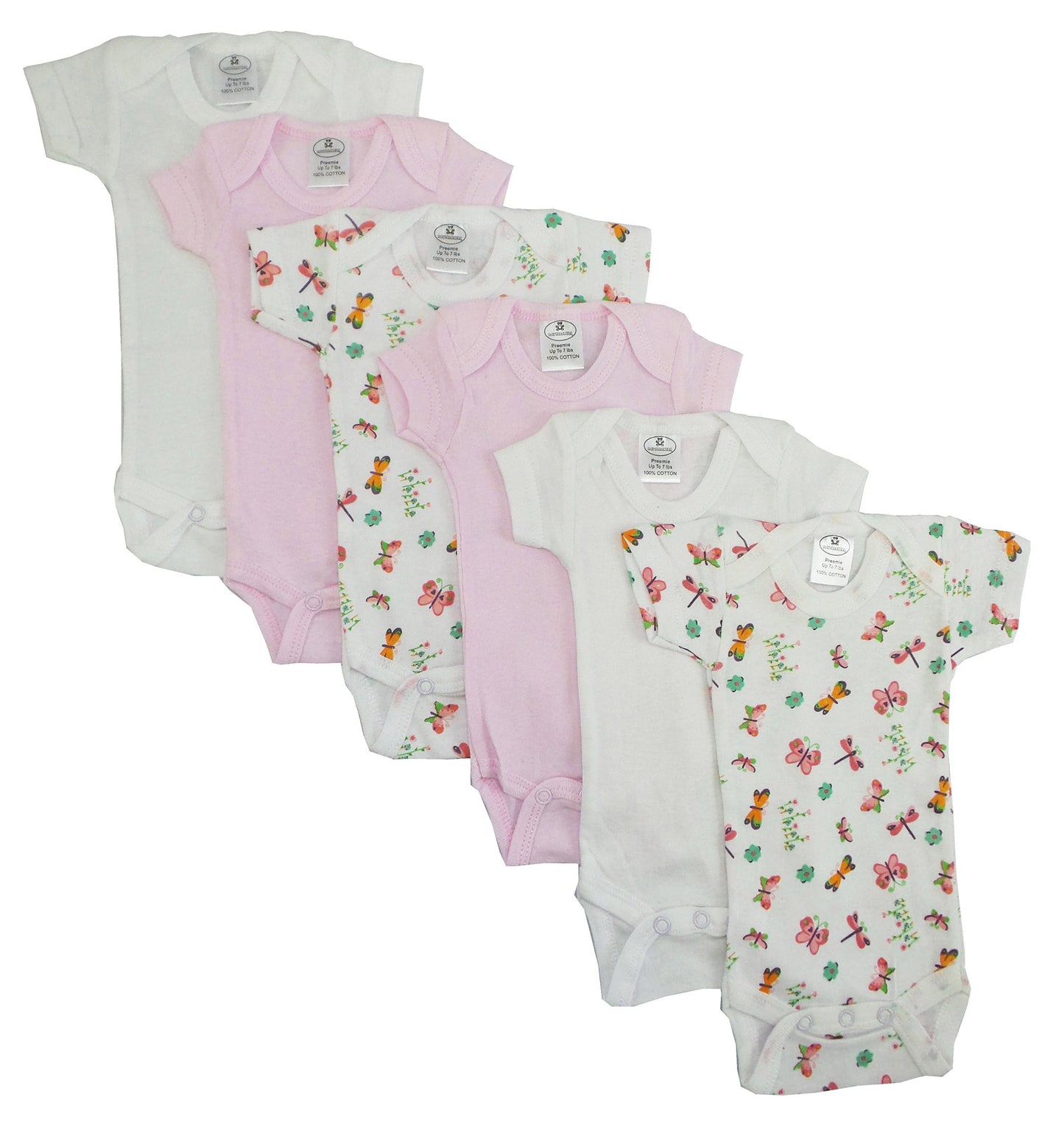 Girls' Printed Short Sleeve 6 Pack