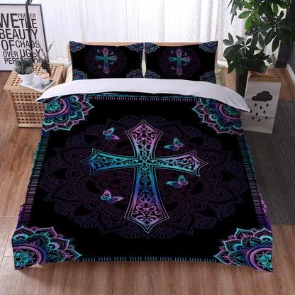 Fashionable 3 Pieces Bohemian Style Bedding Set Large Mandala Feather Printed Duvet Cover With Pillowcase Not Included Sheets