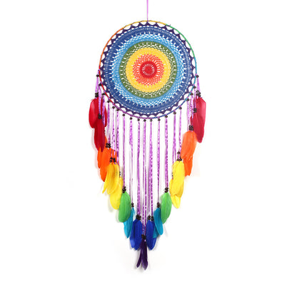 New Colorful Feather Indian Dream Catcher Creative Home Decoration Pendant 40cm Large Circle