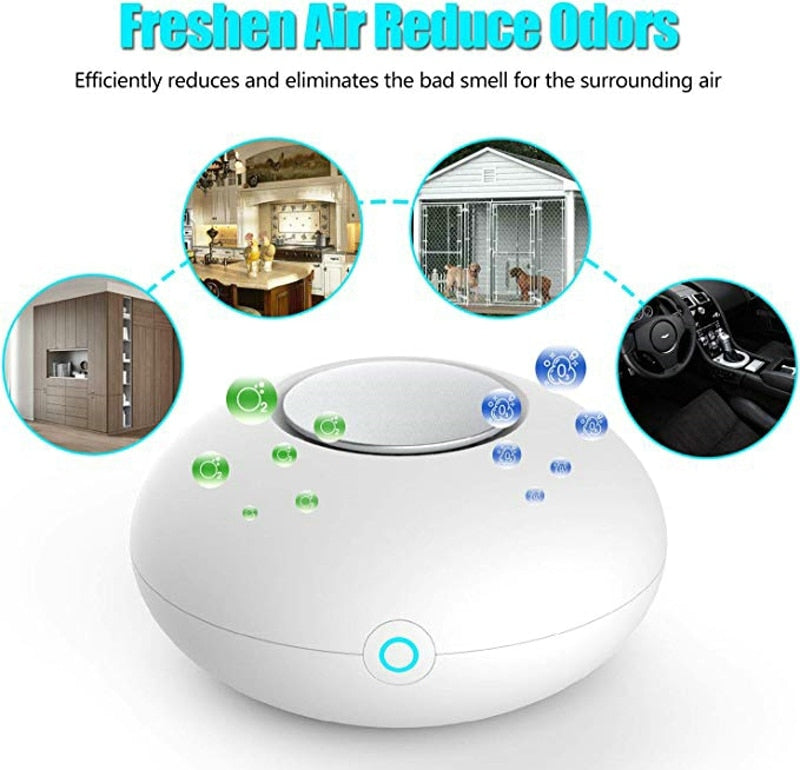 Mini Ozone Generator Deodorizer Air Purifier USB Rechargeable fridge Purifier Portable air Small Space Clear Odor