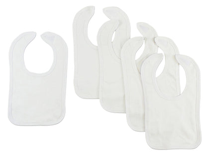 White Interlock Bib (Pack of 5)