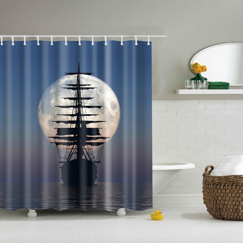 Sailing Ships Ship's Anchor Washable Bath Decor Shower Curtains