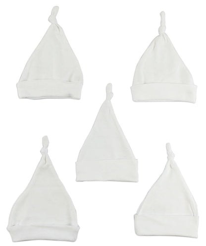 White Knotted Baby Cap (Pack of 5)