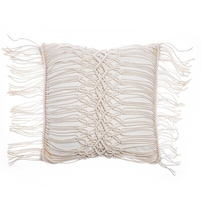 Nordic Handmade Home Decor Knitted Decorative Pillows Cushion Cover with Tassel Crocheted Sofa Bed Pillow Case 45x45cm