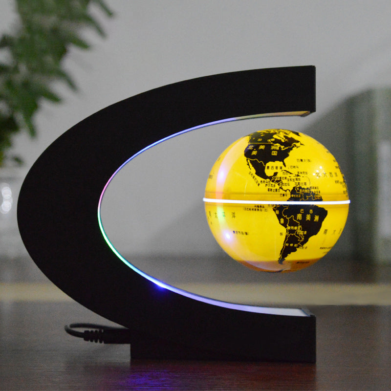 C-Shaped 3-Inch Magnetic Levitation Globe Creative Gifts For Valentine's Day Novel Home Decorations