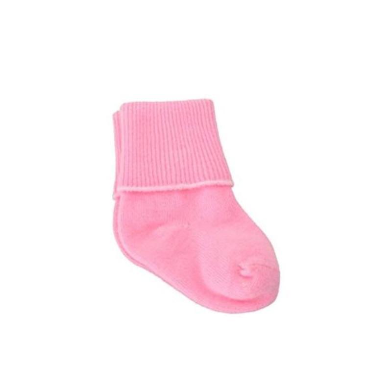 Infant Combed Cotton Booties with Turn Cuff in Shades of Pink