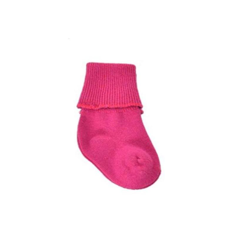 Infant Combed Cotton Booties with Turn Cuff in Shades of Pink