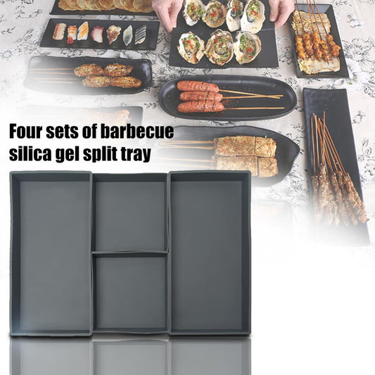 Dishwasher Safe Grey Soft Silicone Split Charging Non Stick Home Kitchen Solid Sheet Pan Cooking Reimagined BBQ Dining