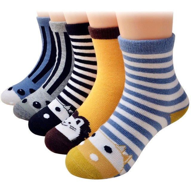 10 Pairs/Lot Boys Socks for Kids Children Toddler Casual Elastic Cotton Socks Wholesale 1-12 Years