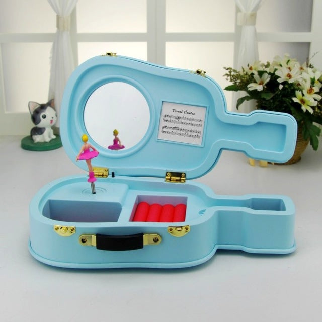 Free shipping Violin music box girl dancing ballet music box gift birthday children guitar music box