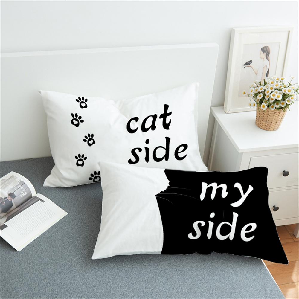 1pair 3D printing Bedding  cat&dog side Pillowcase Decorative