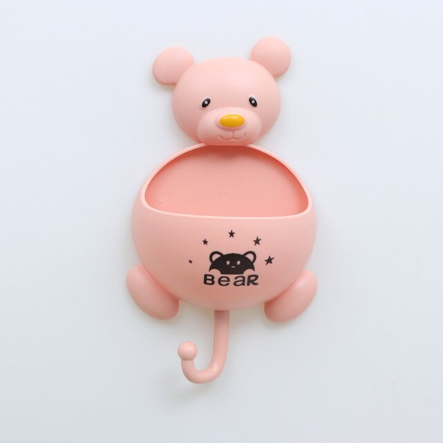 Multifunction Bear Toiletries Toothpaste Holder with Hook Bathroom Sets Plastic Storage Box Kitchen Accessories for Home