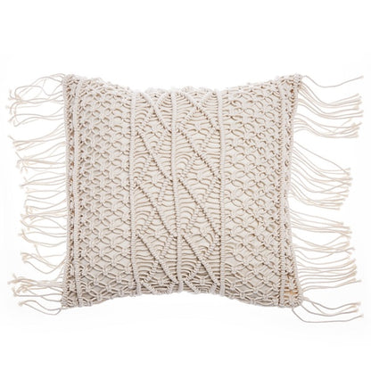 Nordic Handmade Home Decor Knitted Decorative Pillows Cushion Cover with Tassel Crocheted Sofa Bed Pillow Case 45x45cm