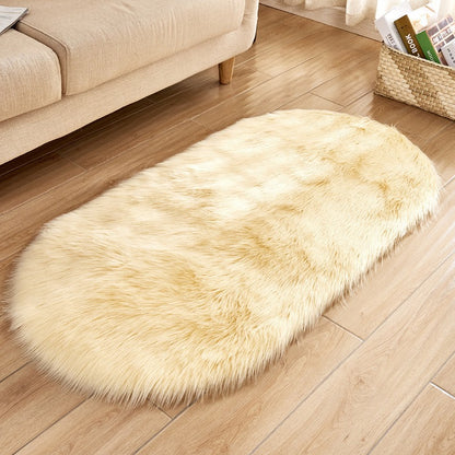 Imitation Wool Carpet, Oval Plush Carpet, Tea Table, Living Room, Bedroom, Bedside Blanket, Window Mat