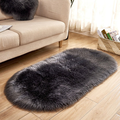 Imitation Wool Carpet, Oval Plush Carpet, Tea Table, Living Room, Bedroom, Bedside Blanket, Window Mat