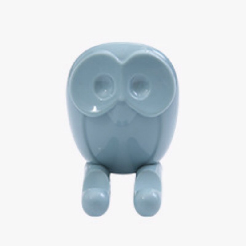 1pc Simplicity owl Kitchen paste Toothbrush holder with adhesive hook Card socket plug storage No drilling Holders