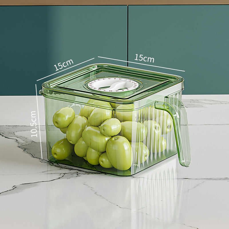 Refrigerator Storage Box Household Drainable Food Storage Box Sealed Storage Box With Handle Stacking Storage Box