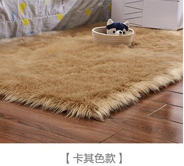 Artificial Wool Carpet Rectangle/Square garnish Faux Mat Seat Pad Plain Skin Fur Plain Fluffy Area Rugs Washable Home Textile