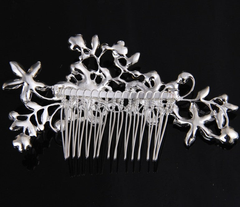 Hair comb, bridal rhinestone and pearl headdress, wedding dress accessories