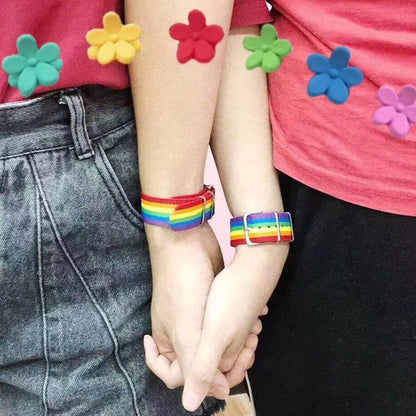 Rainbow Lesbians Gays Bisexuals Transgender Bracelets for Women Girls Pride Woven Braided Men Couple Friendship Jewelry