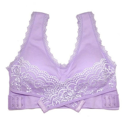 Lingerie Lace Solid Color Cross Side Buckle Without Rims Gathered Sports Underwear Sleep Bra New-in Bras from Underwea