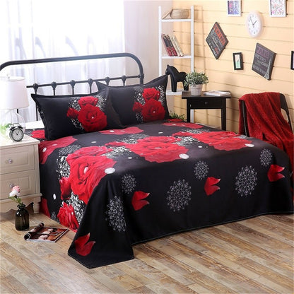 2/3Pcs Red Dream 3D Oil Painting Rose Printed Bedding Set Queen King Size Quilt Cover Bed Sheet Pillowcases