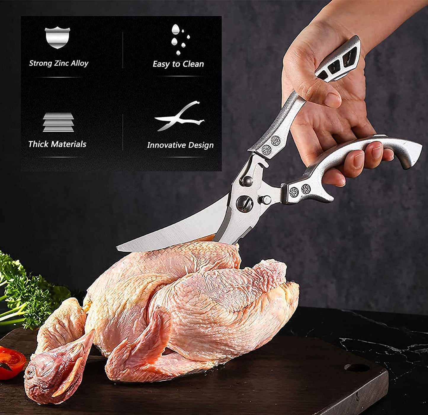 Chicken Bone Scissors Food Scissors Cooked Chicken Goose Duck Barbecue Scissors Home Kitchen Outdoor Scissors Barbecue Scissors