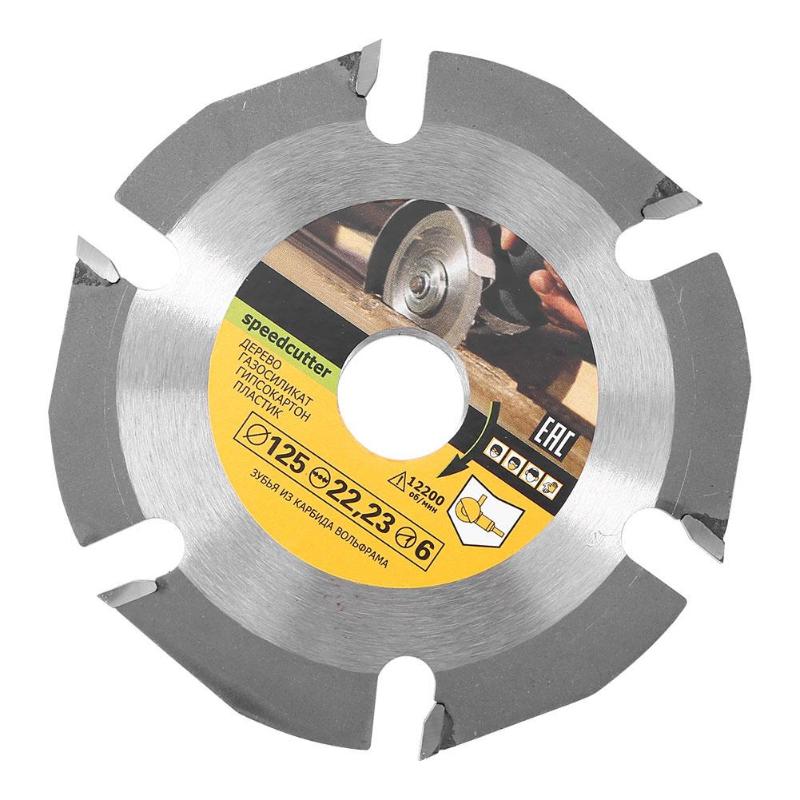 125*22mm Circular Saw Blade Cemented Carbide Tipped Wood Cutting Disc 6 Teeth Woodworking Accessories for Angle Grinders