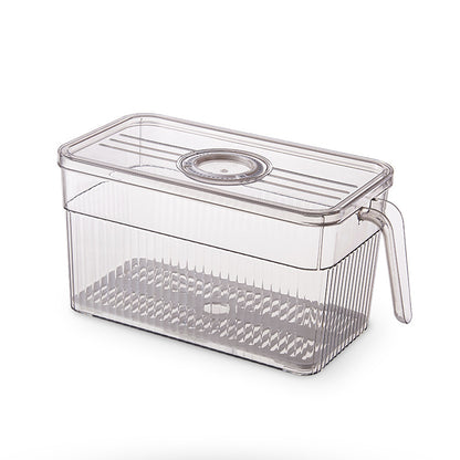 Refrigerator Storage Box Household Drainable Food Storage Box Sealed Storage Box With Handle Stacking Storage Box