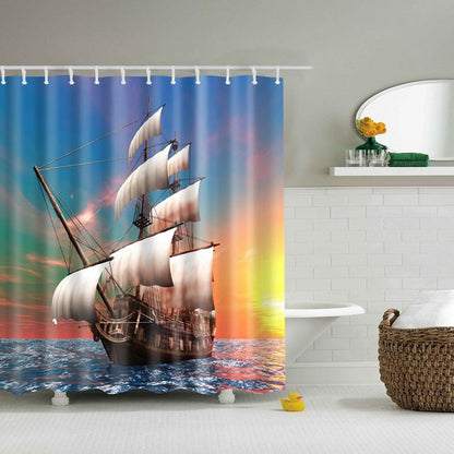 Sailing Ships Ship's Anchor Washable Bath Decor Shower Curtains