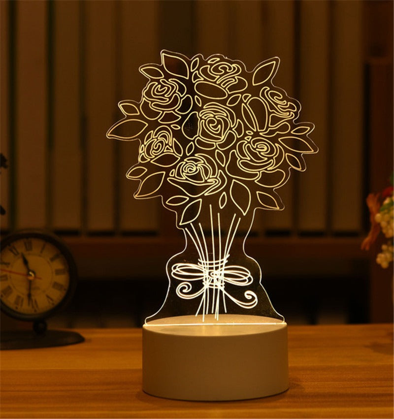 3D Night Light LED Table Light Creative Gift Bedhead Light Small Gift Valentine's Day Children's Day Gift