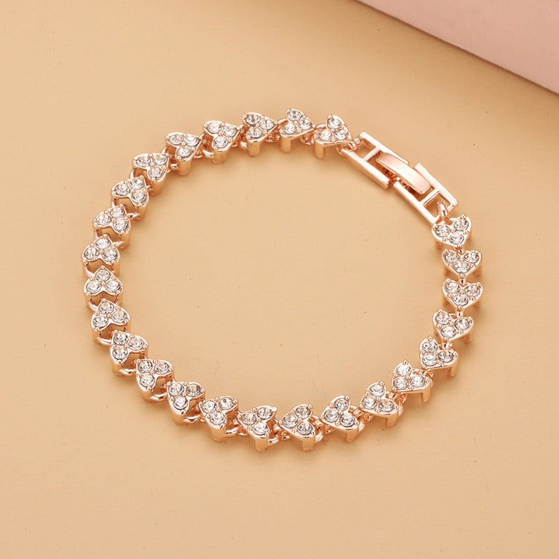 Roman Bracelet Women's Zircon Crystal New Bracelet Ring with Diamond Fashion Jewelry Full of Diamonds