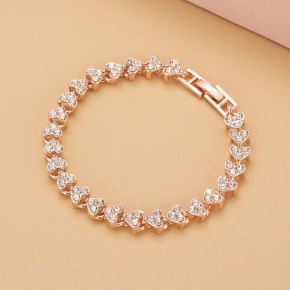 Roman Bracelet Women's Zircon Crystal New Bracelet Ring with Diamond Fashion Jewelry Full of Diamonds