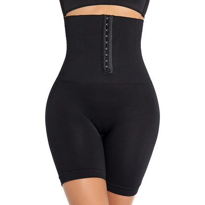 High Waist Abdominal Pants Women's Postpartum Corset Belly Raise Hip Leggings Buckle Adjustment Seamless Boxer Large Size Body Shaper Pants