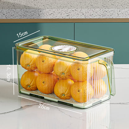 Refrigerator Storage Box Household Drainable Food Storage Box Sealed Storage Box With Handle Stacking Storage Box