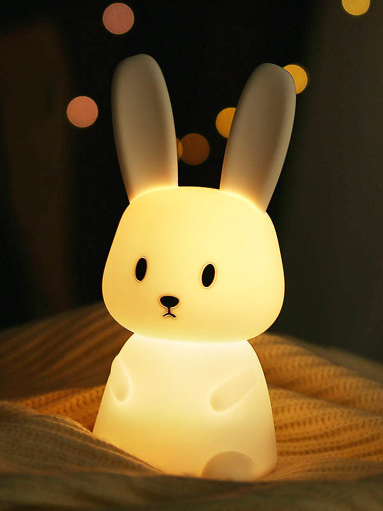 Rabbit Silicone Table Lamp Bedroom Bedside Lamp Sleeping Baby Feeding Eye Care Children Sleeping Paip Gradient Lamp