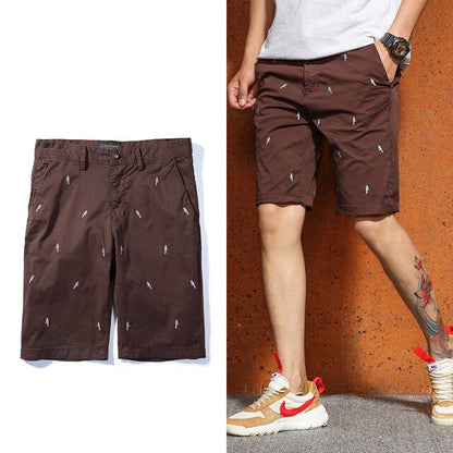 Men's Cotton Casual Cargo Shorts Men Loose Fit Fashion 100% Cotton Knee Length Board Shorts  Plus Size