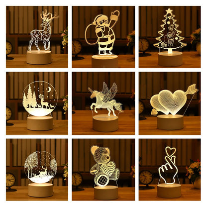 3D Night Light LED Table Light Creative Gift Bedhead Light Small Gift Valentine's Day Children's Day Gift