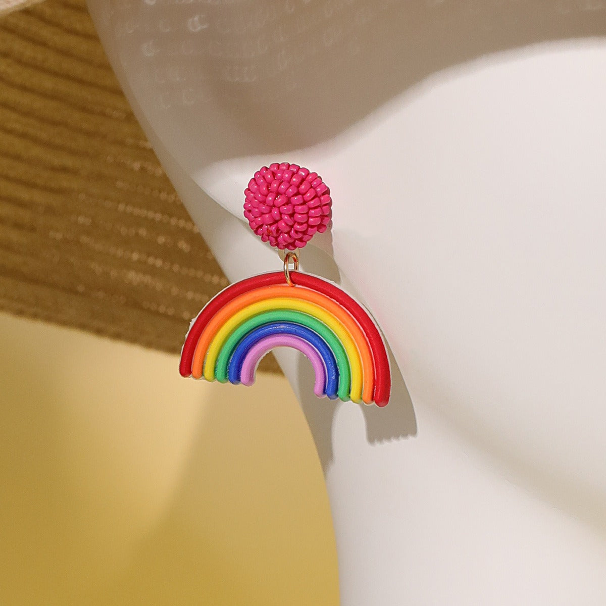 Rainbow Fashion Rice Ball Earrings