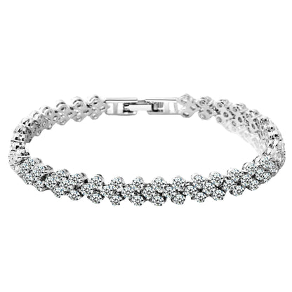 Roman Bracelet Women's Zircon Crystal New Bracelet Ring with Diamond Fashion Jewelry Full of Diamonds