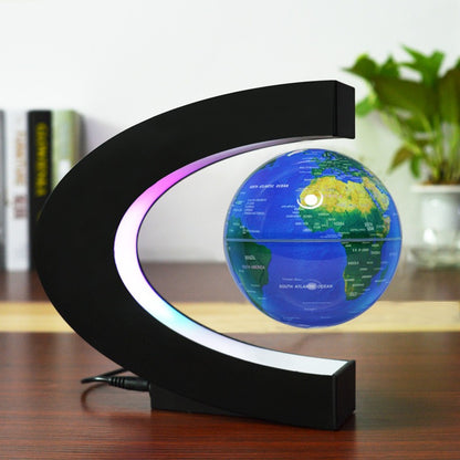 C-Shaped 3-Inch Magnetic Levitation Globe Creative Gifts For Valentine's Day Novel Home Decorations