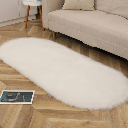 Imitation Wool Carpet, Oval Plush Carpet, Tea Table, Living Room, Bedroom, Bedside Blanket, Window Mat