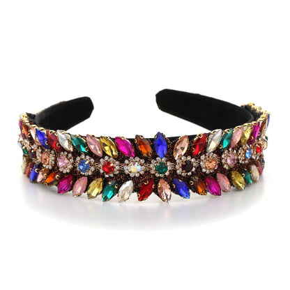 Fashionable Super Flash Set Colored Glass Diamond Crystal Headband Headband