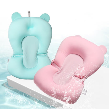 Baby Bath Seat Support Mat Foldable Baby Bath Tub Pad & Chair Newborn Bathtub Pillow Infant Anti-Slip Soft Comfort Body Cushion