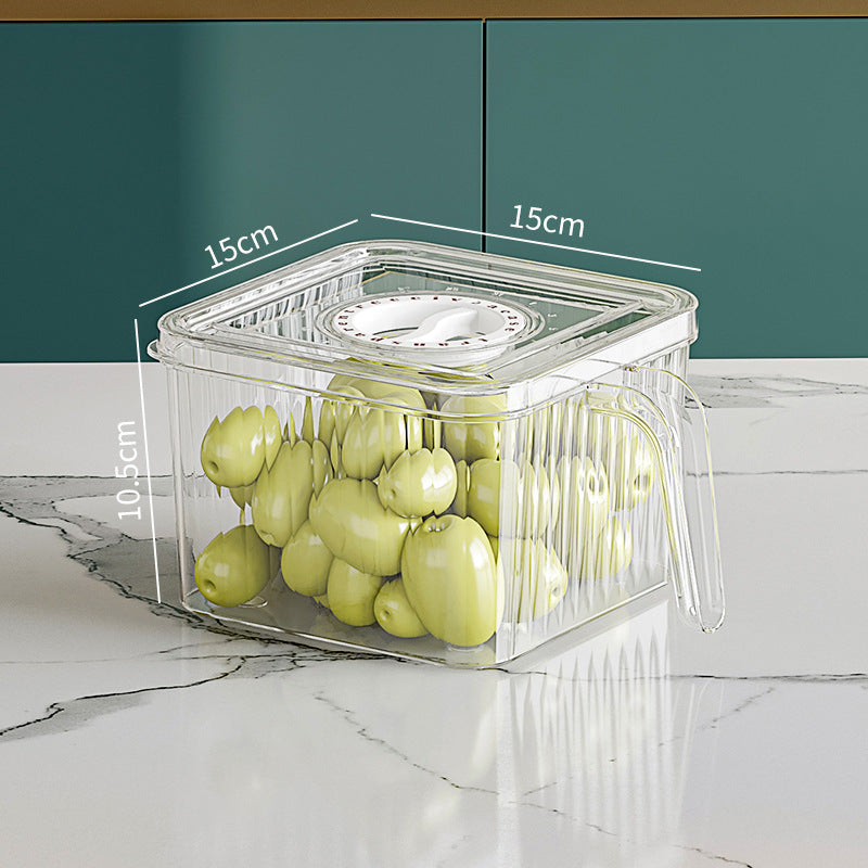 Refrigerator Storage Box Household Drainable Food Storage Box Sealed Storage Box With Handle Stacking Storage Box