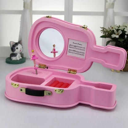 Free shipping Violin music box girl dancing ballet music box gift birthday children guitar music box