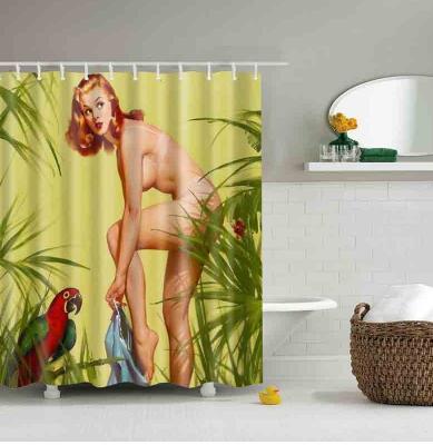 Africanwoman Waterproof Shower Curtain Home Bathroom Curtains with Bath Curtain