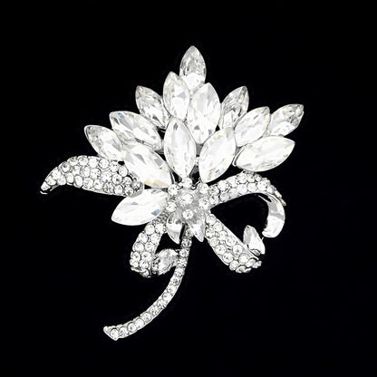 Hot selling and exquisite ink orchid, water diamond, Bauhinia bouquet, glass crystal brooch, clothing, and corsage accessories