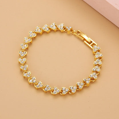 Roman Bracelet Women's Zircon Crystal New Bracelet Ring with Diamond Fashion Jewelry Full of Diamonds