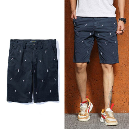 Men's Cotton Casual Cargo Shorts Men Loose Fit Fashion 100% Cotton Knee Length Board Shorts  Plus Size